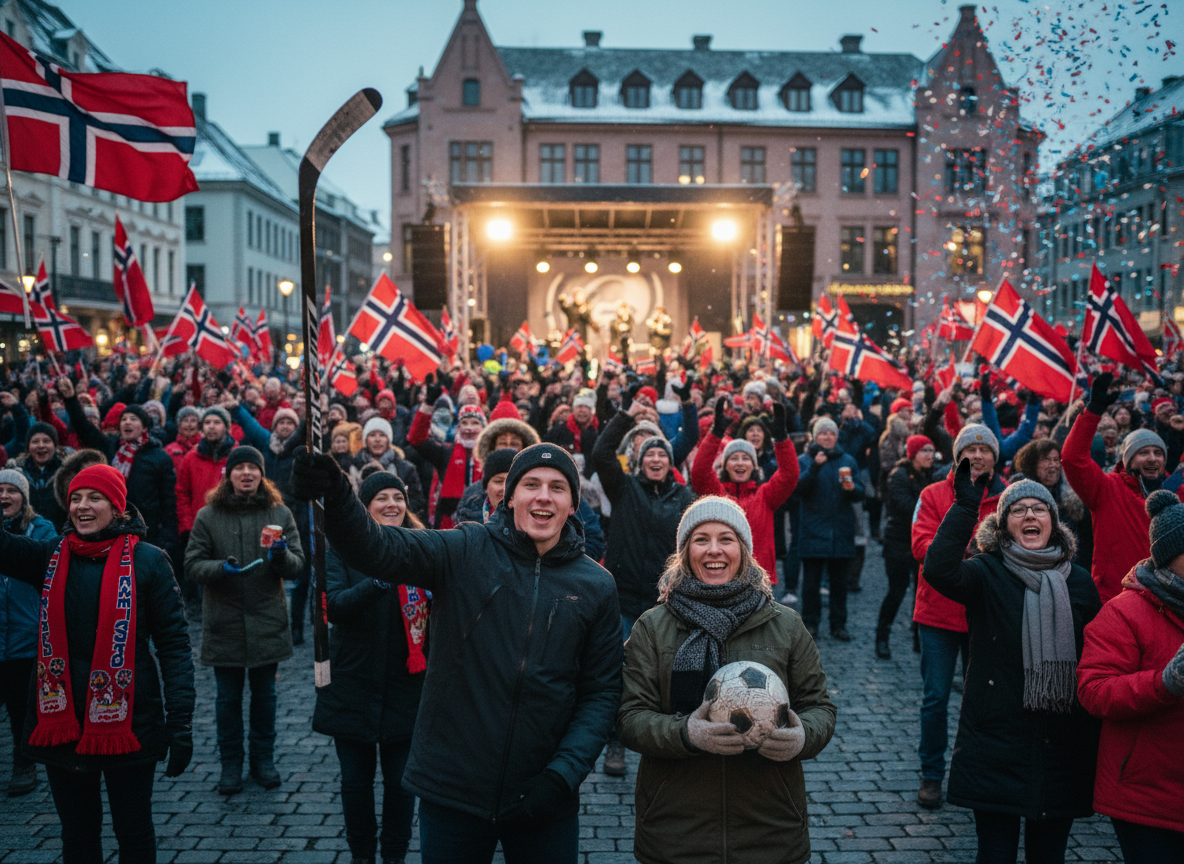 Norwegen feiert sportliche Triumphe: Ein grandioser Empfang für Hockey und Fußball